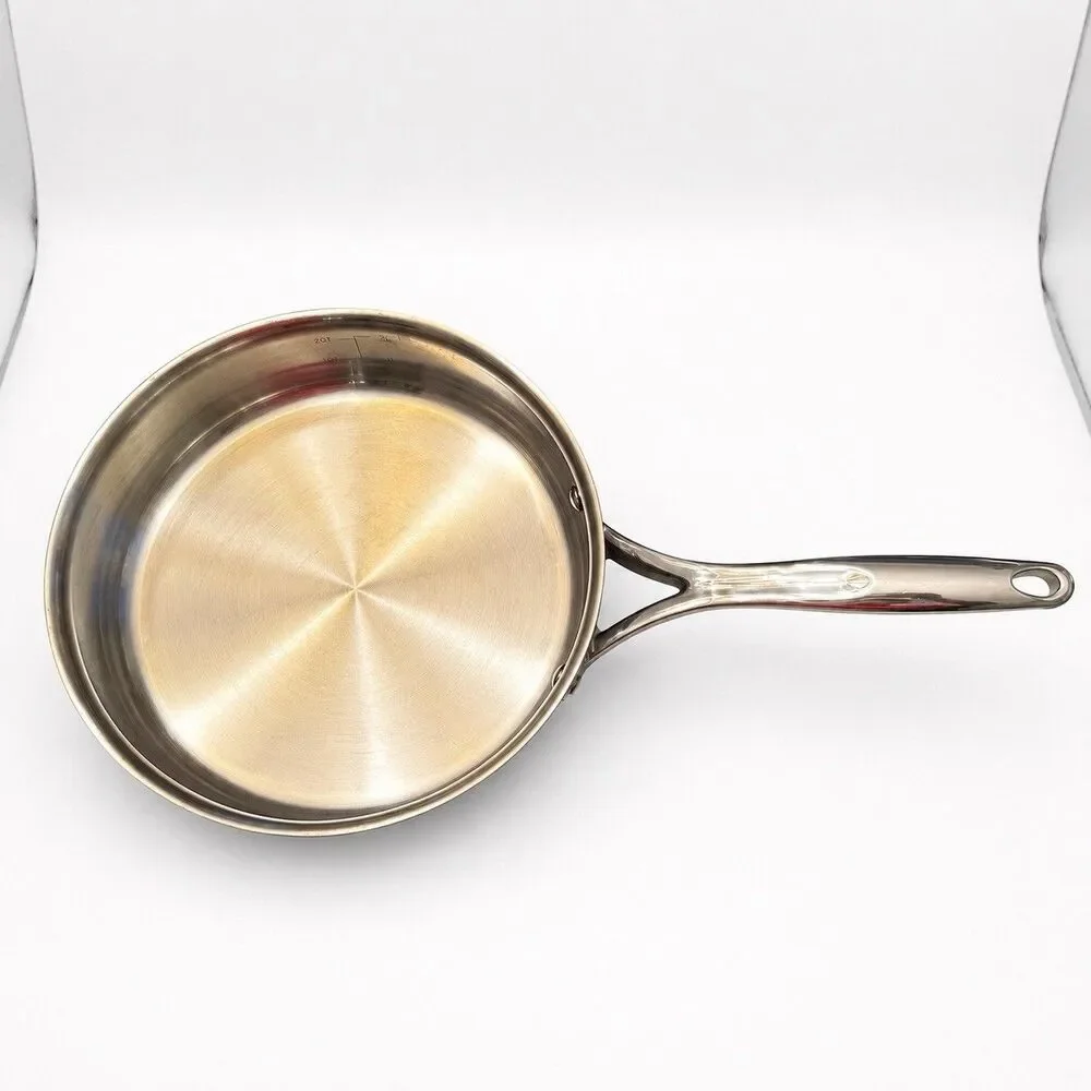 Pampered Chef Stainless Steel 10” Skillet Fry Pan 24cm Long Handle